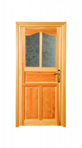 85-Masif Ahşap Camlı Kapı 