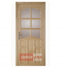 90-Masif Ahşap Camlı Kapı 