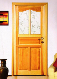 45-Masif Ahşap Camlı Kapı 